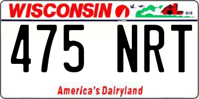 WI license plate 475NRT