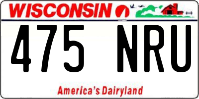 WI license plate 475NRU