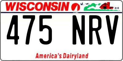 WI license plate 475NRV