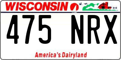 WI license plate 475NRX