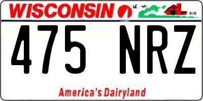 WI license plate 475NRZ