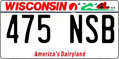 WI license plate 475NSB
