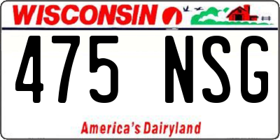 WI license plate 475NSG