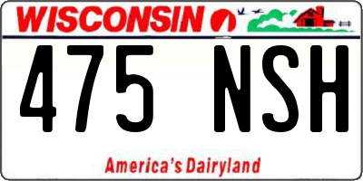 WI license plate 475NSH