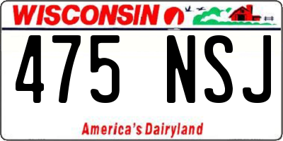 WI license plate 475NSJ