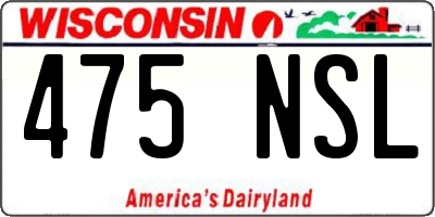 WI license plate 475NSL