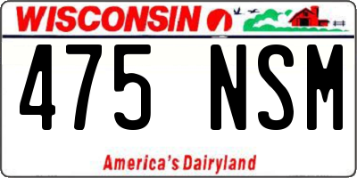 WI license plate 475NSM