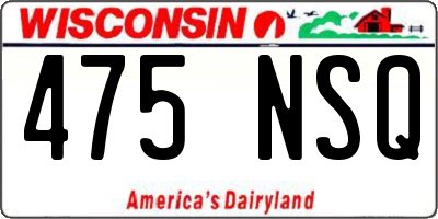 WI license plate 475NSQ