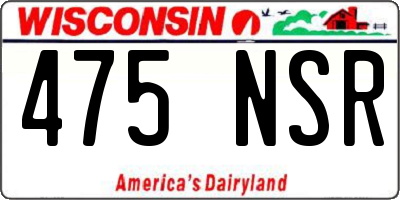 WI license plate 475NSR