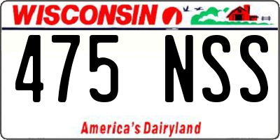 WI license plate 475NSS