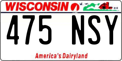 WI license plate 475NSY
