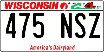 WI license plate 475NSZ