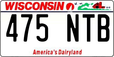 WI license plate 475NTB