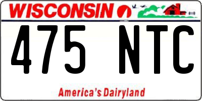 WI license plate 475NTC