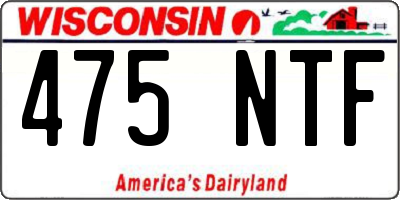 WI license plate 475NTF