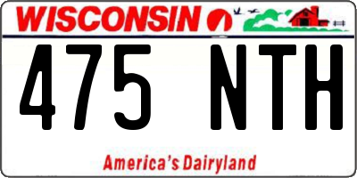 WI license plate 475NTH