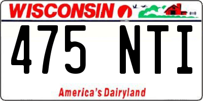 WI license plate 475NTI