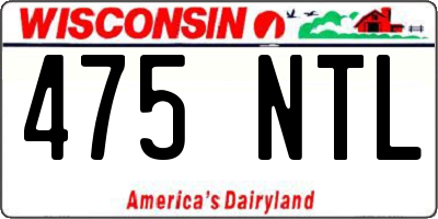 WI license plate 475NTL