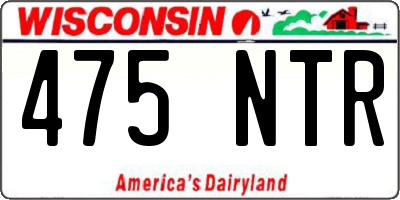 WI license plate 475NTR