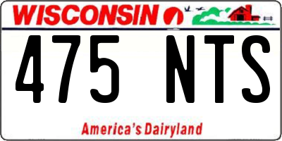 WI license plate 475NTS