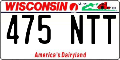 WI license plate 475NTT
