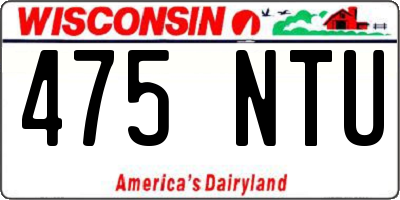 WI license plate 475NTU