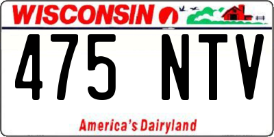 WI license plate 475NTV