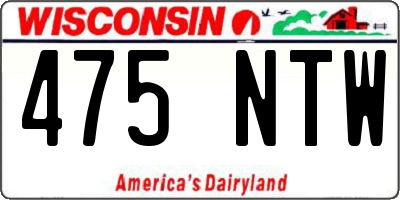 WI license plate 475NTW