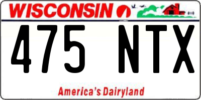 WI license plate 475NTX