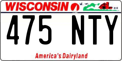 WI license plate 475NTY