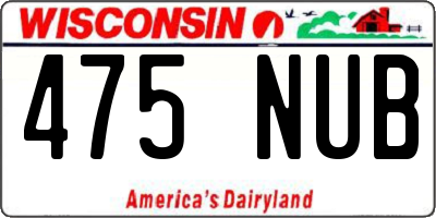 WI license plate 475NUB