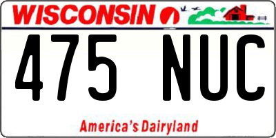 WI license plate 475NUC