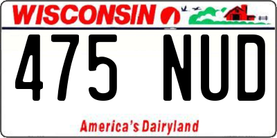 WI license plate 475NUD
