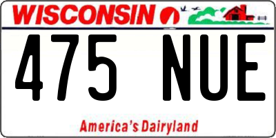WI license plate 475NUE