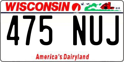 WI license plate 475NUJ