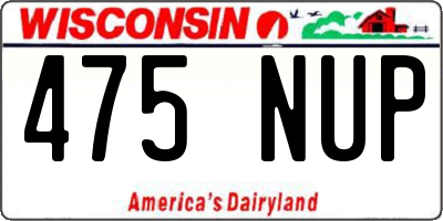 WI license plate 475NUP