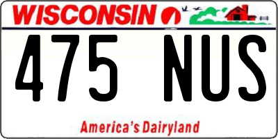 WI license plate 475NUS