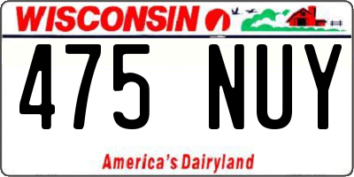 WI license plate 475NUY