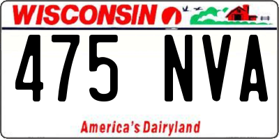 WI license plate 475NVA