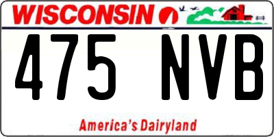 WI license plate 475NVB