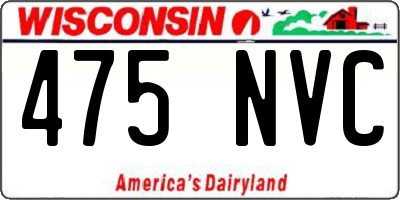 WI license plate 475NVC