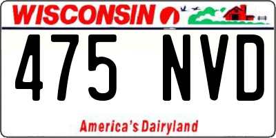 WI license plate 475NVD