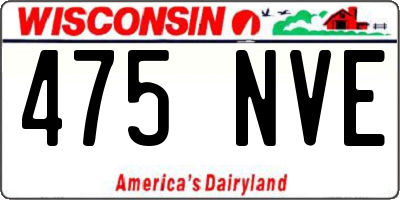 WI license plate 475NVE