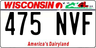 WI license plate 475NVF