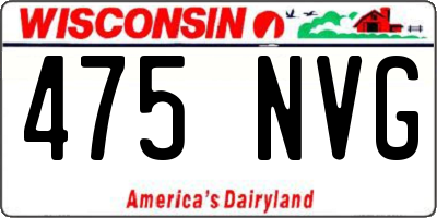 WI license plate 475NVG