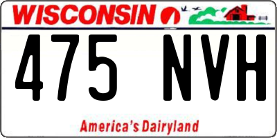 WI license plate 475NVH