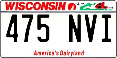 WI license plate 475NVI