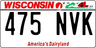 WI license plate 475NVK