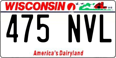 WI license plate 475NVL