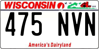WI license plate 475NVN
